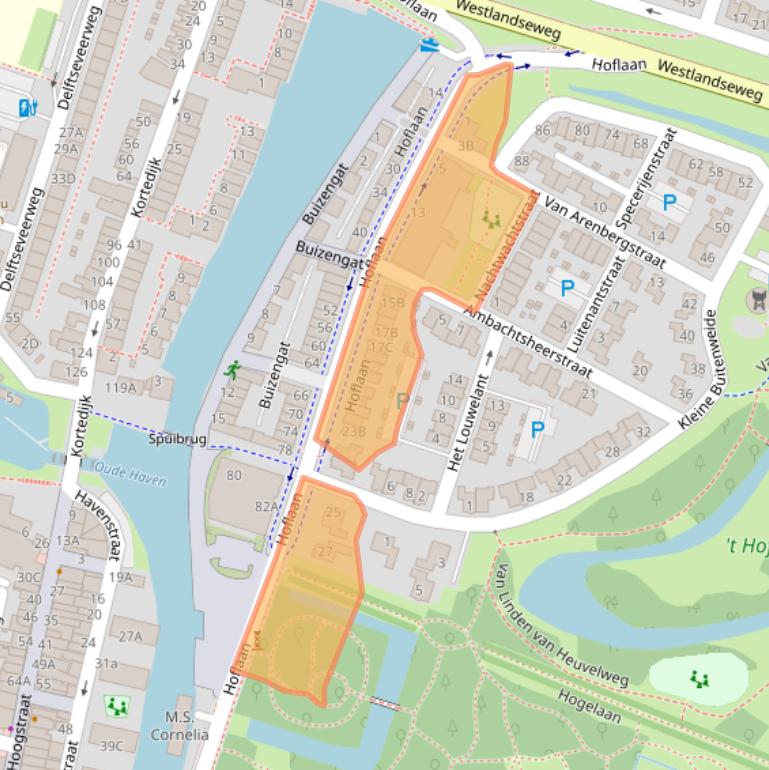 Kaart van postcodegebied 3134AA.