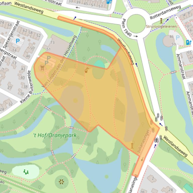 Kaart van postcodegebied 3134AE.