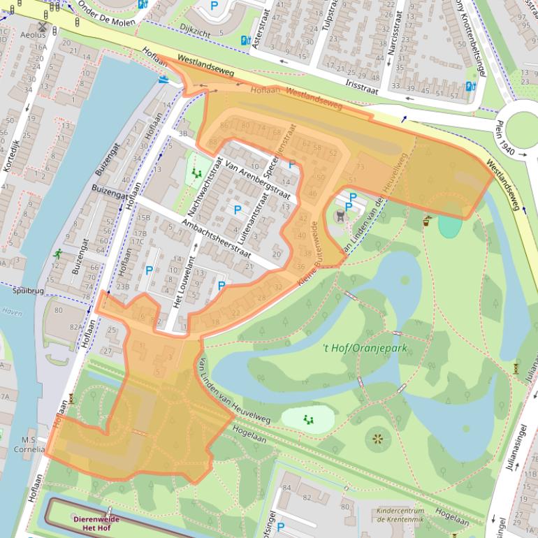Kaart van postcodegebied 3134AH.