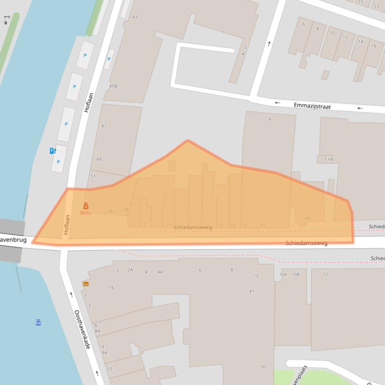 Kaart van postcodegebied 3134BA.