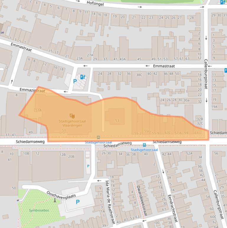 Kaart van postcodegebied 3134BB.
