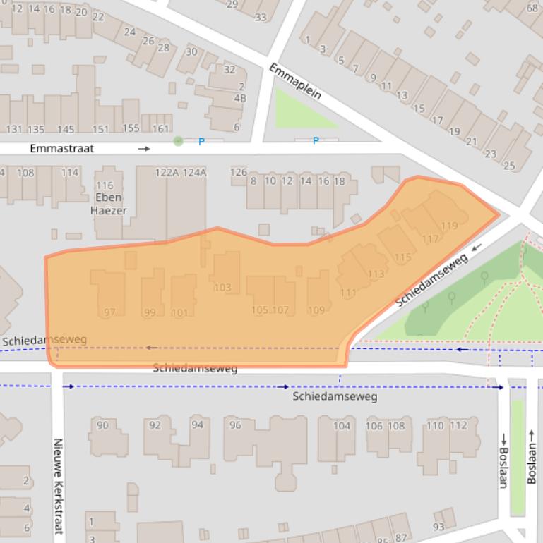 Kaart van postcodegebied 3134BE.