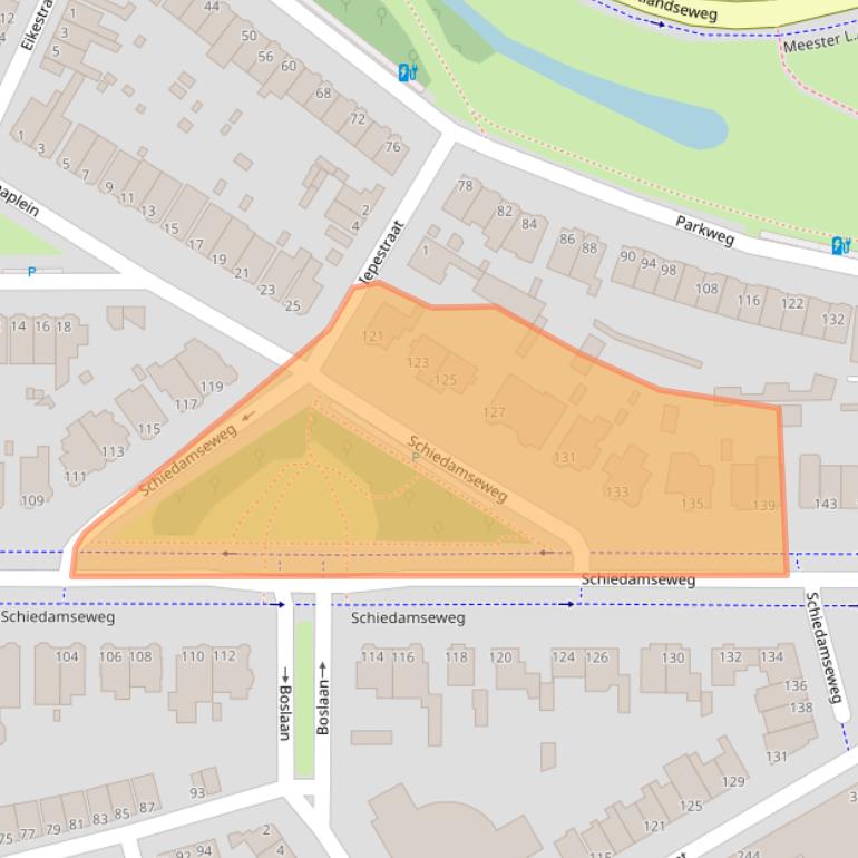 Kaart van postcodegebied 3134BG.