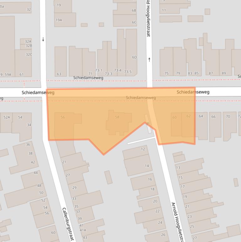 Kaart van postcodegebied 3134BN.