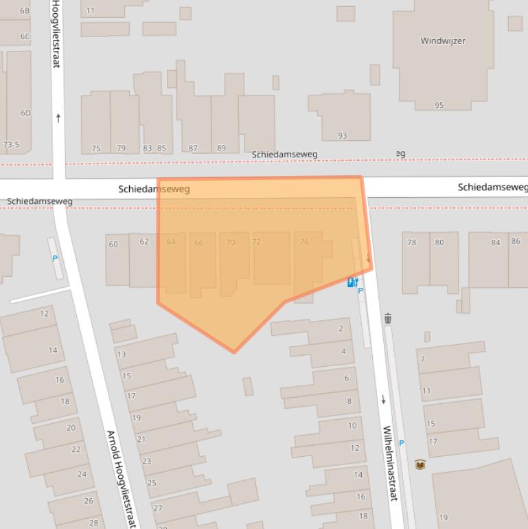 Kaart van postcodegebied 3134BP.
