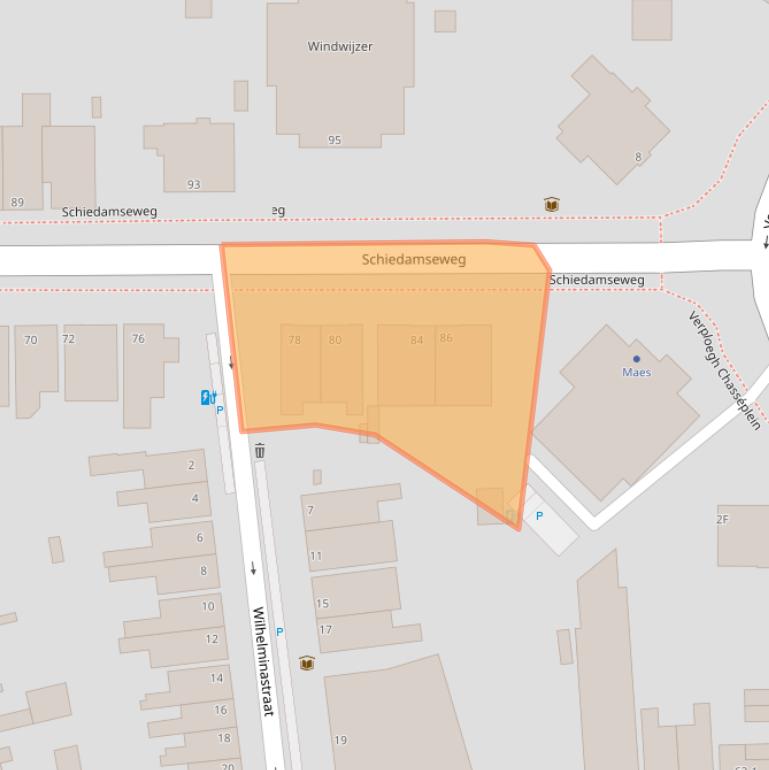 Kaart van postcodegebied 3134BR.