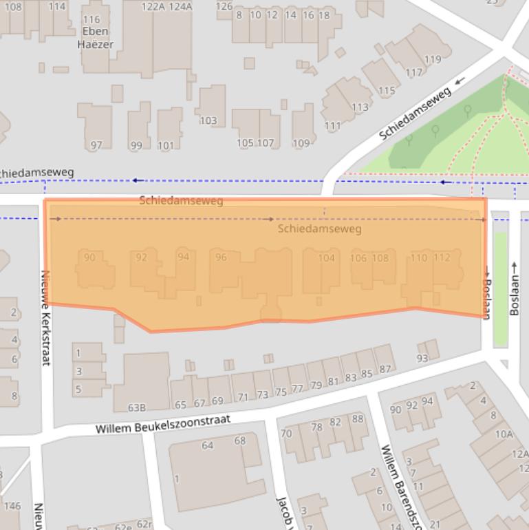 Kaart van postcodegebied 3134BS.