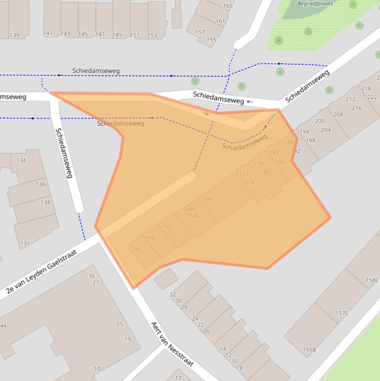 Kaart van postcodegebied 3134BV.