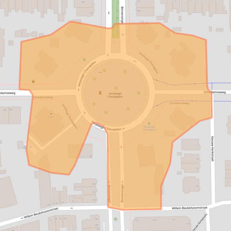 Kaart van postcodegebied 3134BZ.