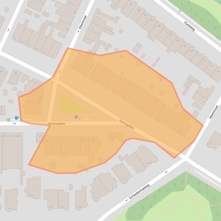 Kaart van postcodegebied 3134CE.