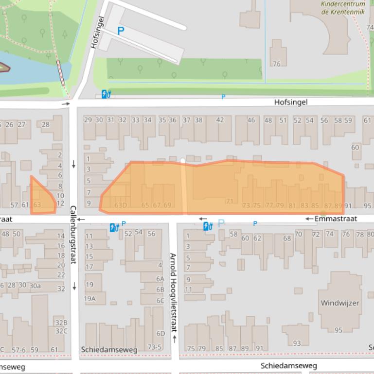 Kaart van postcodegebied 3134CH.