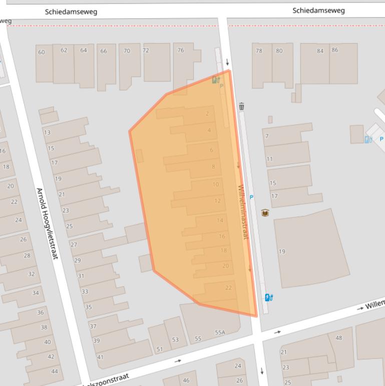 Kaart van postcodegebied 3134CT.