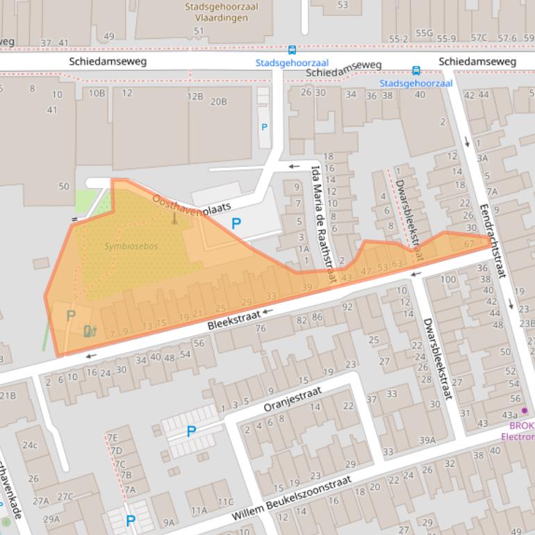 Kaart van postcodegebied 3134EA.