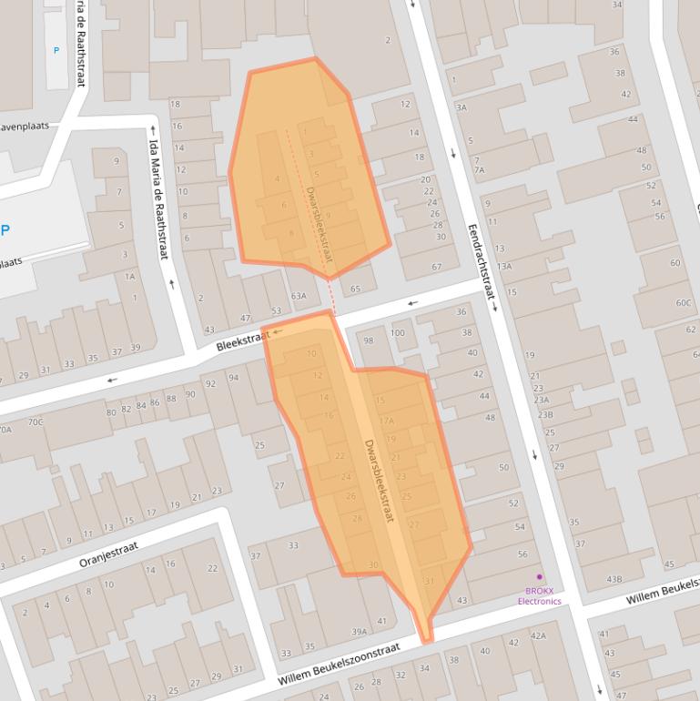 Kaart van postcodegebied 3134EC.