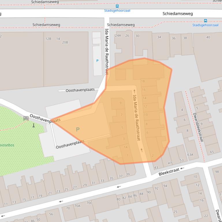 Kaart van postcodegebied 3134EG.