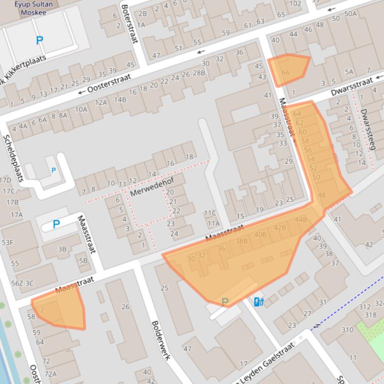 Kaart van postcodegebied 3134EN.