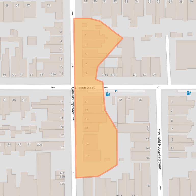 Kaart van postcodegebied 3134GA.
