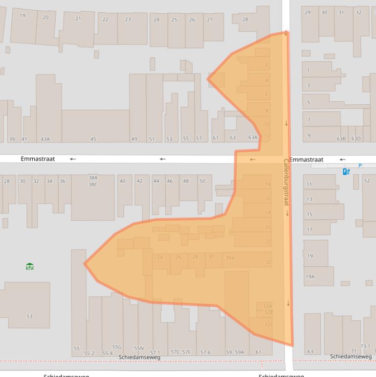 Kaart van postcodegebied 3134GE.