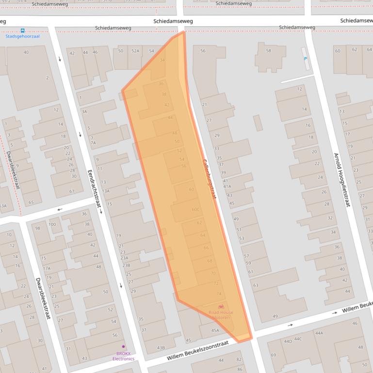 Kaart van postcodegebied 3134GG.
