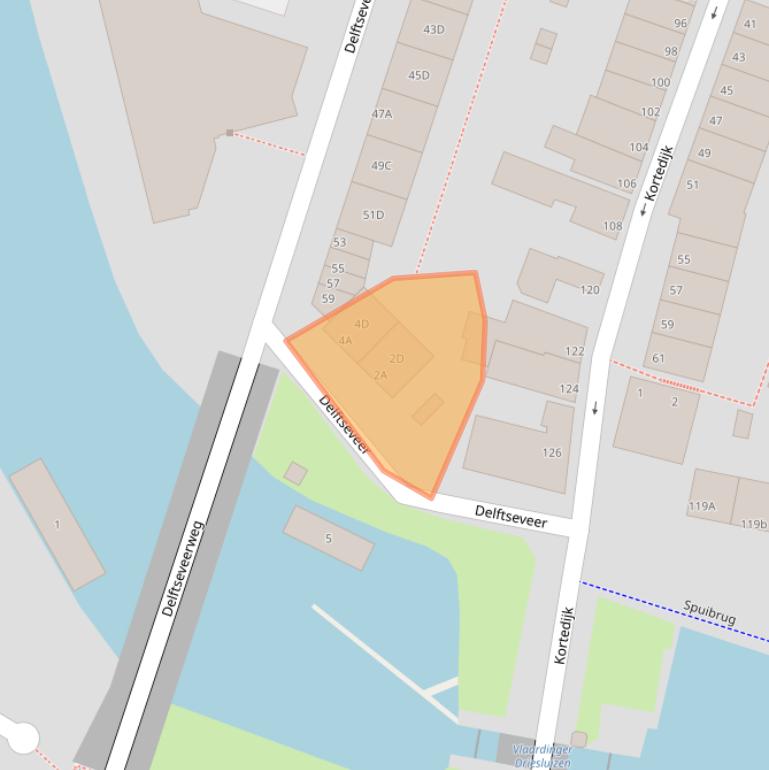 Kaart van postcodegebied 3134JA.