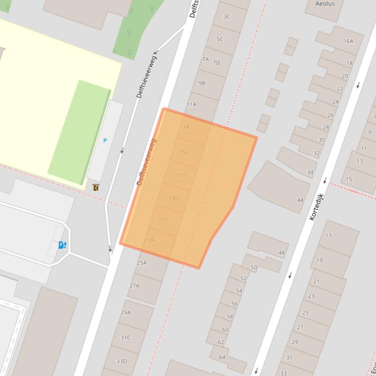 Kaart van postcodegebied 3134JD.