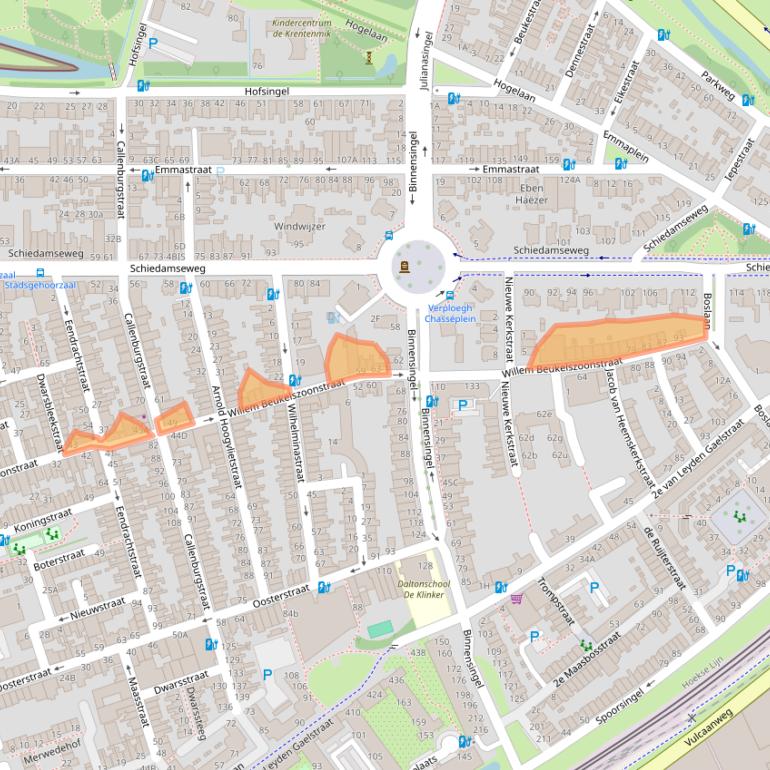 Kaart van postcodegebied 3134LW.
