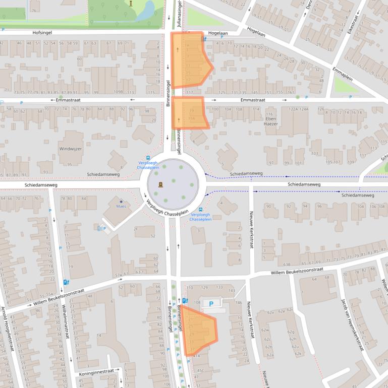 Kaart van postcodegebied 3134NA.