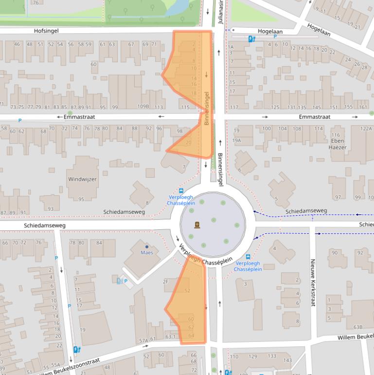 Kaart van postcodegebied 3134NE.
