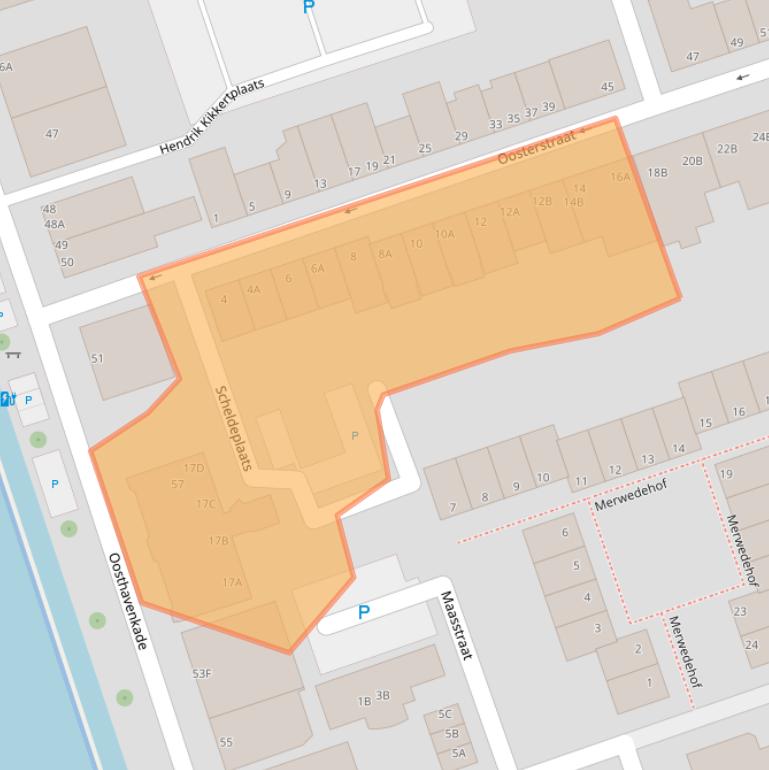 Kaart van postcodegebied 3134NP.