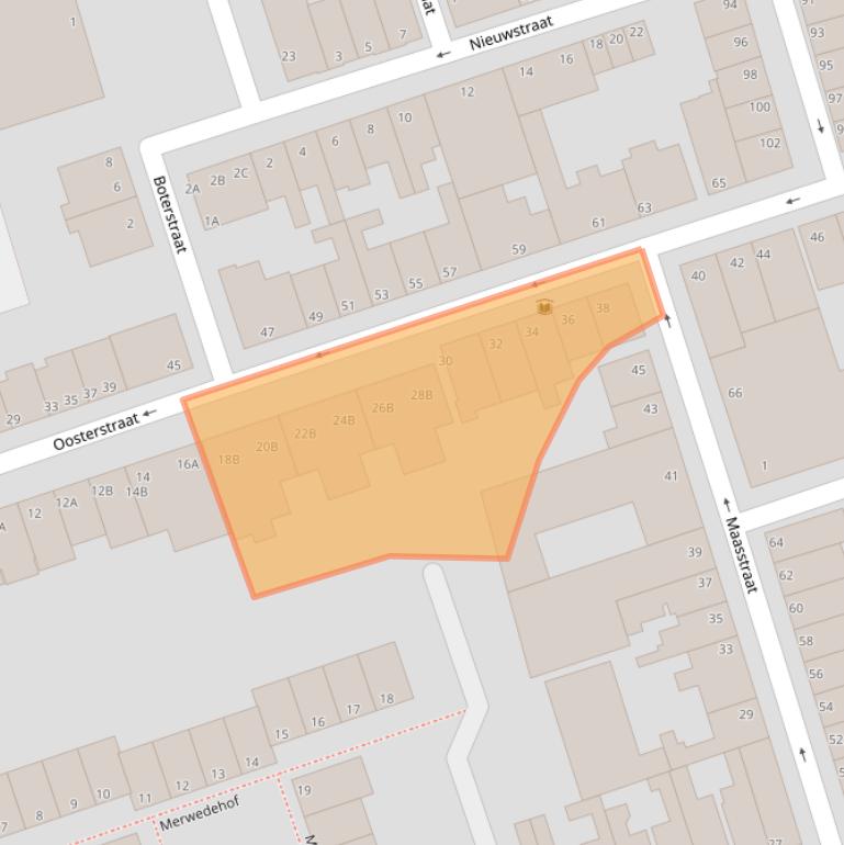 Kaart van postcodegebied 3134NR.