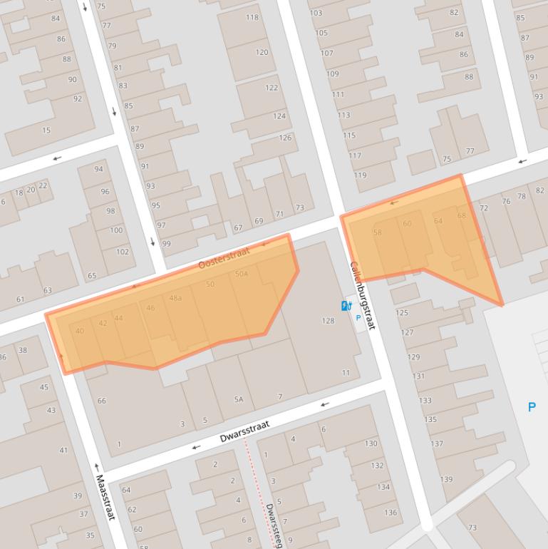 Kaart van postcodegebied 3134NS.