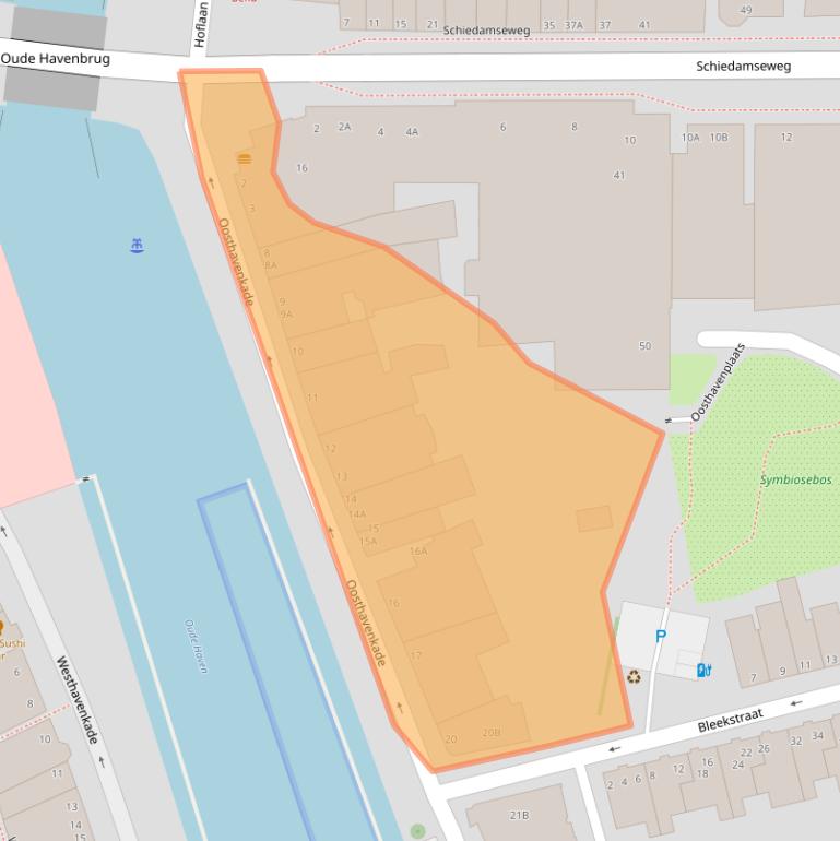 Kaart van postcodegebied 3134NV.