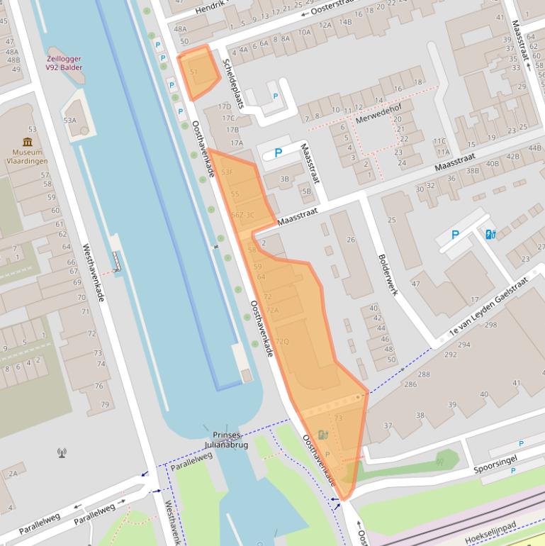 Kaart van postcodegebied 3134NX.