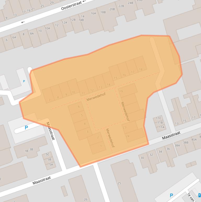 Kaart van postcodegebied 3134NZ.