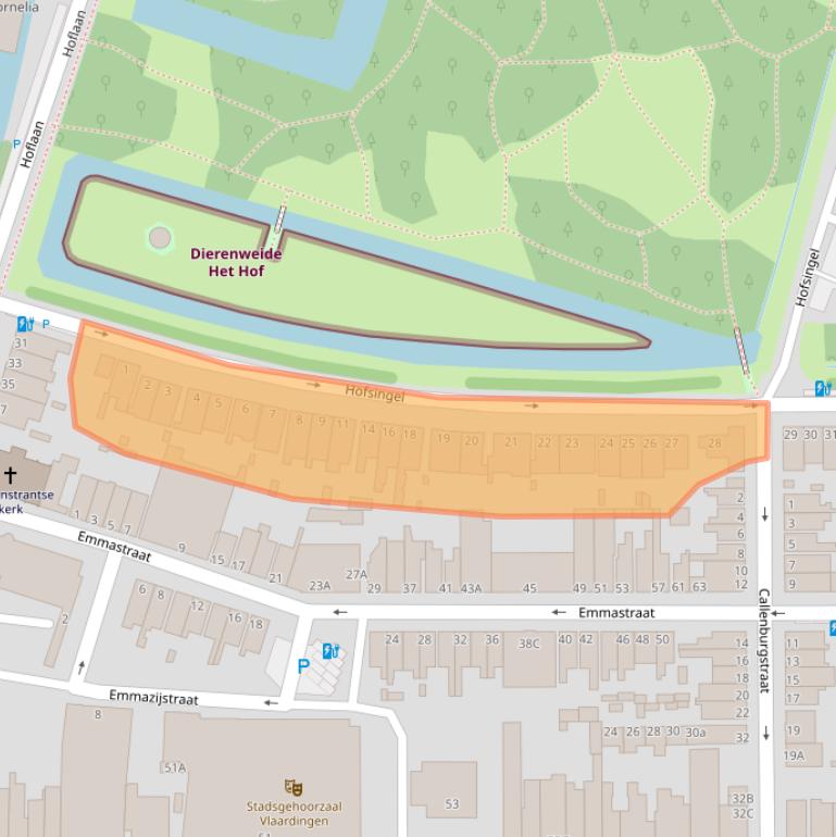 Kaart van postcodegebied 3134VD.