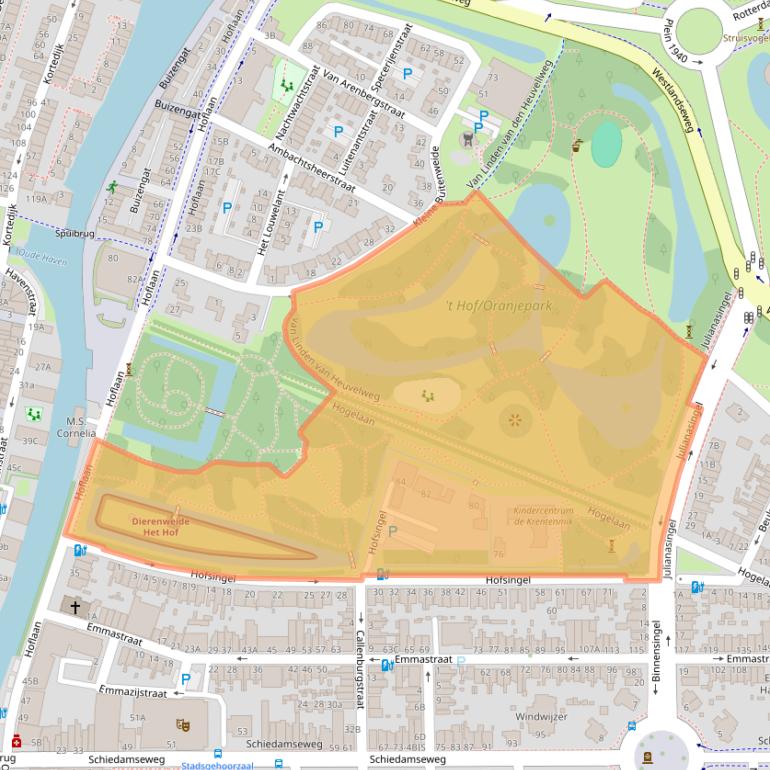 Kaart van postcodegebied 3134VH.