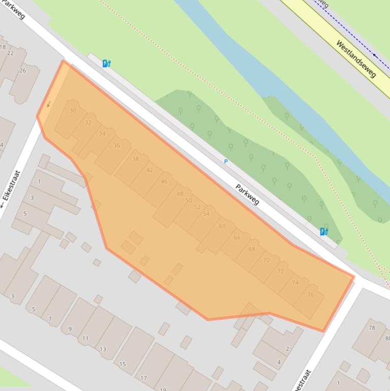 Kaart van postcodegebied 3134VP.