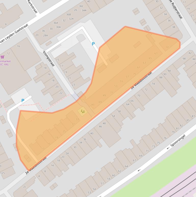Kaart van postcodegebied 3134XH.