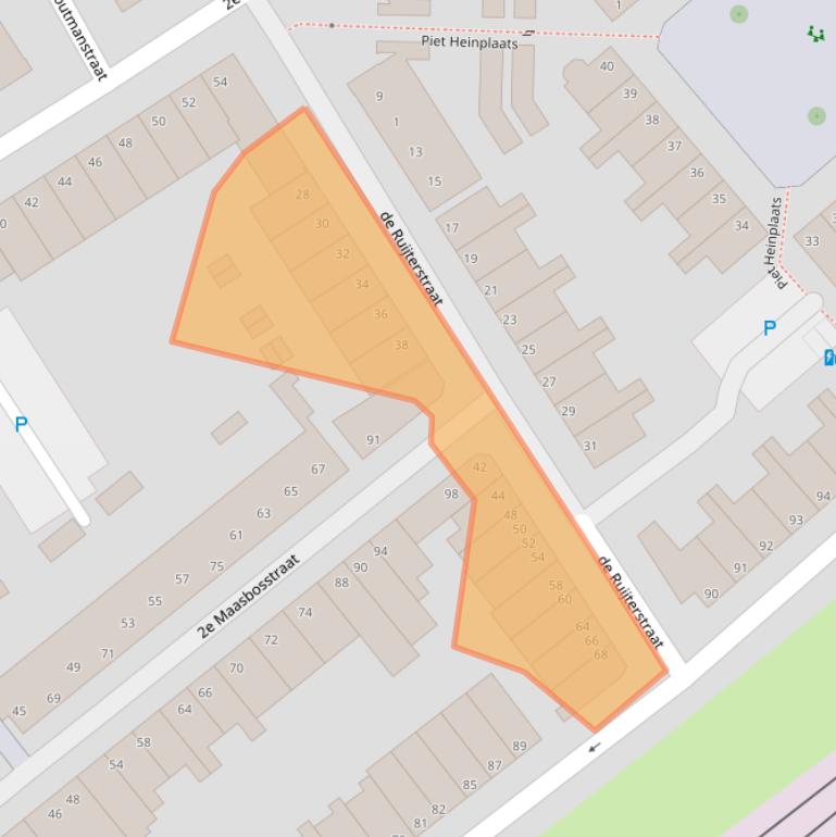 Kaart van postcodegebied 3134XP.