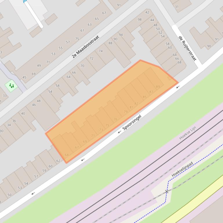 Kaart van postcodegebied 3134XS.