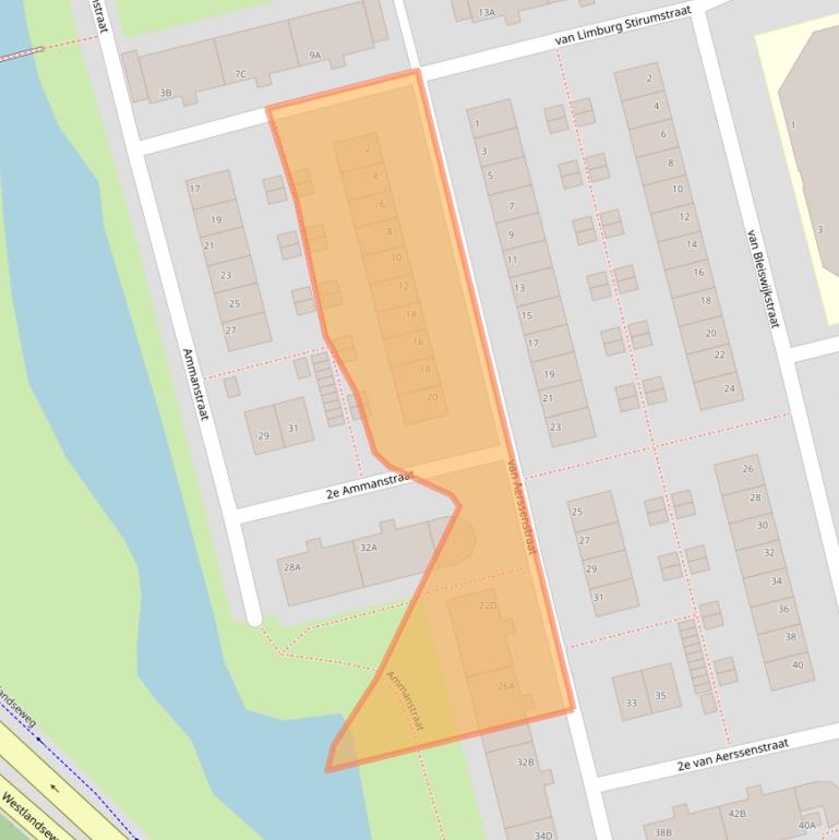 Kaart van postcodegebied 3135AB.