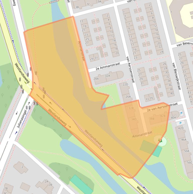 Kaart van postcodegebied 3135AC.