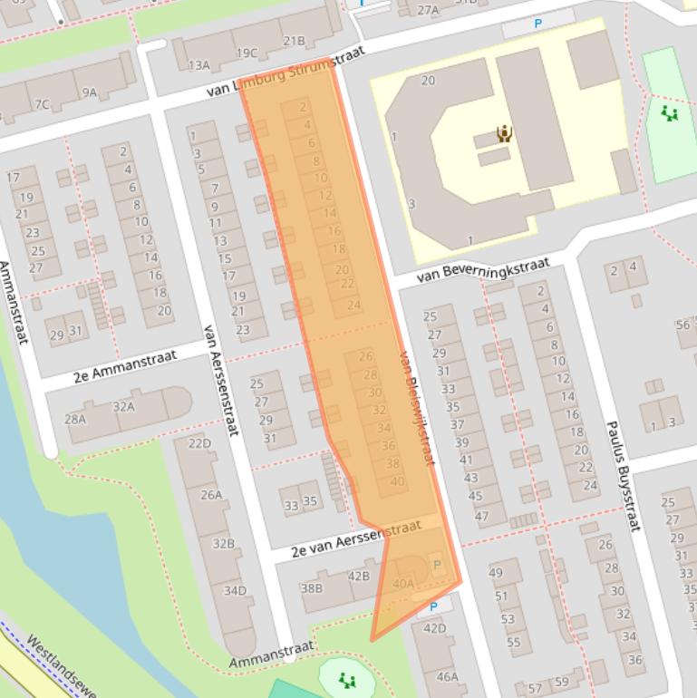 Kaart van postcodegebied 3135AL.