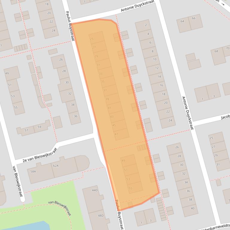 Kaart van postcodegebied 3135AS.