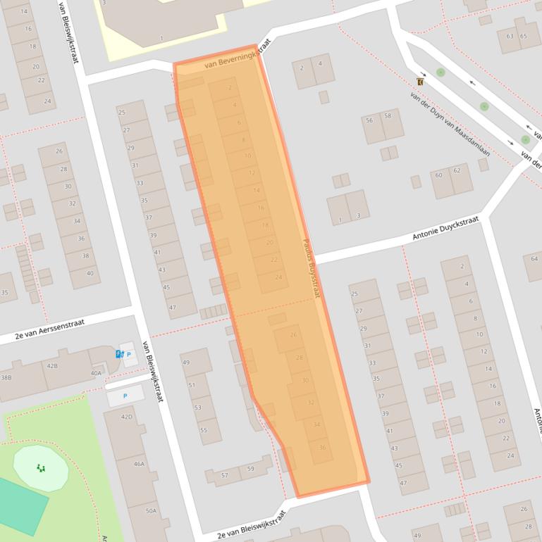 Kaart van postcodegebied 3135AT.