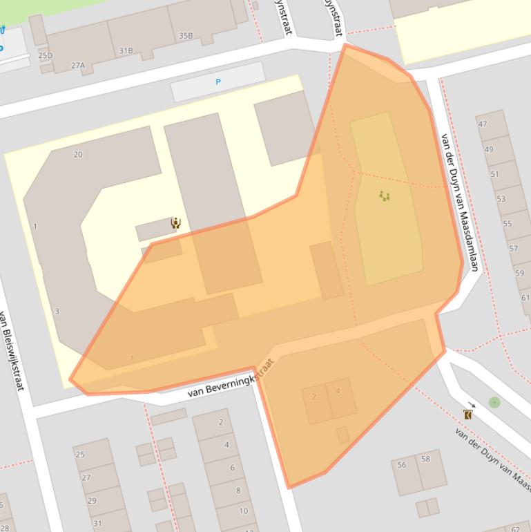 Kaart van postcodegebied 3135AX.