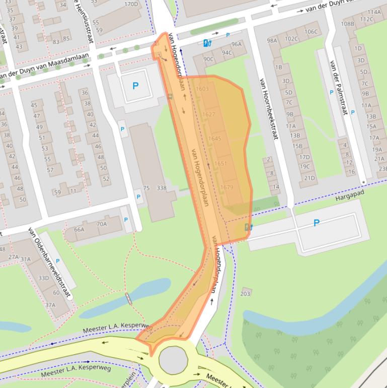 Kaart van postcodegebied 3135BN.