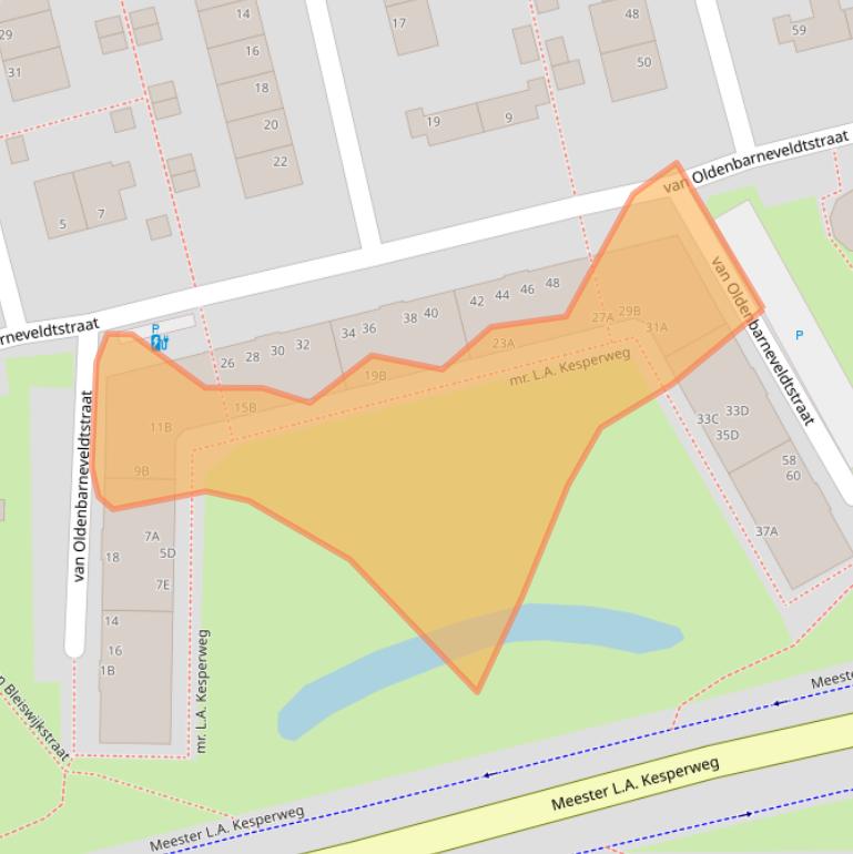 Kaart van postcodegebied 3135BS.