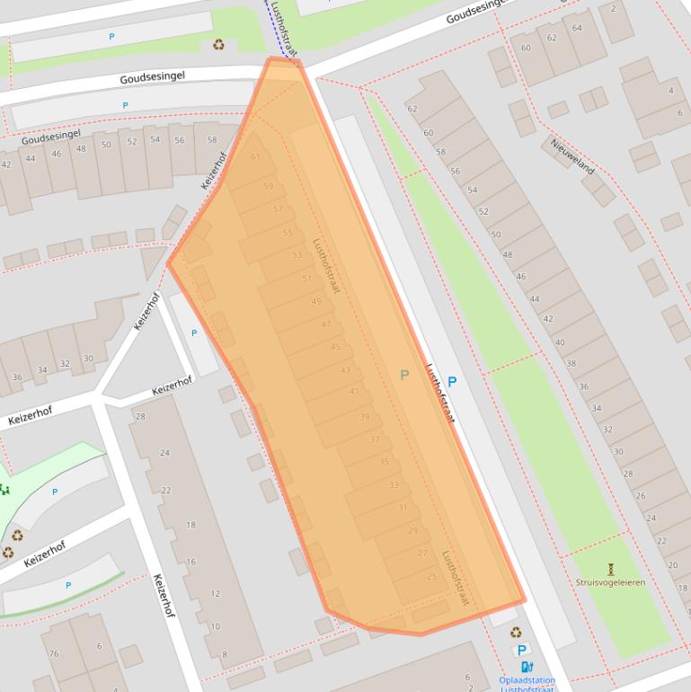 Kaart van postcodegebied 3135CW.