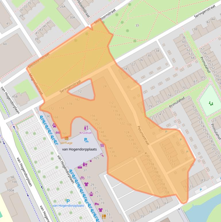 Kaart van postcodegebied 3135EA.